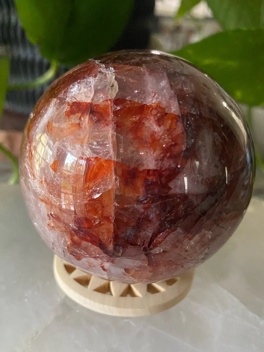 🔥✨ AAA Brazilian Fire Quartz Sphere — 2.7” of Pure Fire! ✨🔥